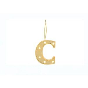 Ganz LED Light up Marquee Initial Ornaments Letters – Gold/C